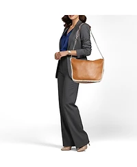 Pre-Owned Prada Women's Shearling-Trim Leather Shoulder Bag