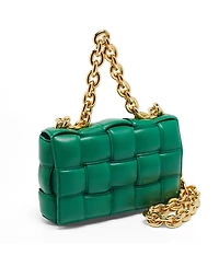 Pre-Owned Bottega Veneta Padded Cassette Leather Chain Shoulder Bag