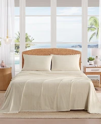 Tommy Bahama Home Coastline Micro Stripe 100% Cotton 4-Piece Sheet Set