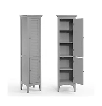 Teamson Home 63"H Glancy Linen Tower with Shutter doors