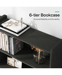 Tribesigns 71-inch Tall Bookcase, Modern 6-Tier Library Bookshelf with Storage Shelves for Bedroom Living Room