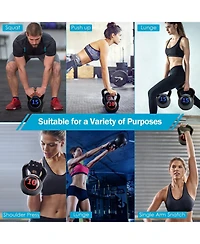 Glintex Kettlebell Set, 3 Hdpe Kettlebells at 5, 10 and 15 lbs