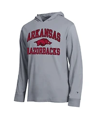 Champion Men's Heather Gray Arkansas Razorbacks High Motor All-Star Long Sleeve Hooded Sweatshirt