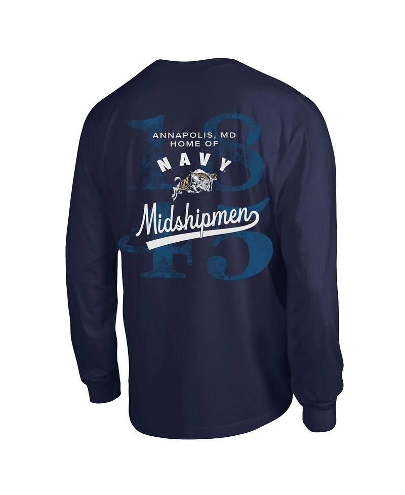 Champion Men's Navy Midshipmen Laminated All-Star Long Sleeve T-Shirt