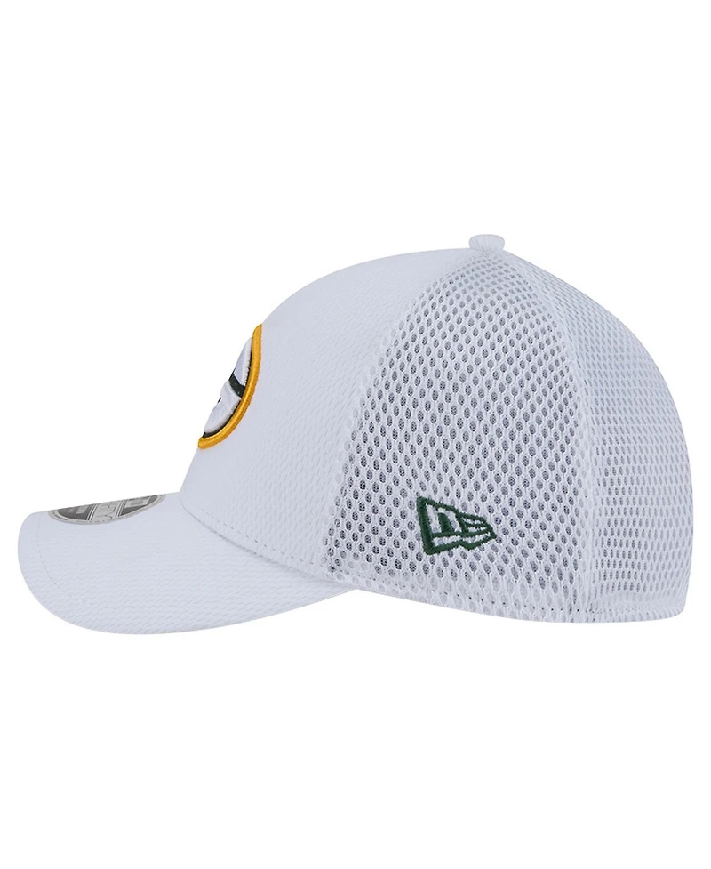 New Era Men's White/ Green Bay Packers Dash 39THIRTY Flex Hat