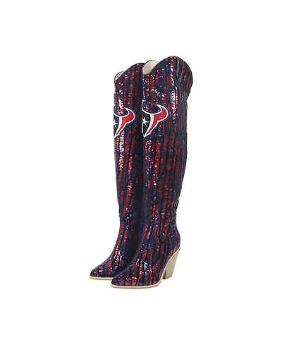 Cuce Houston Texans Over-the-Knee Two-Tone Sequin Boots