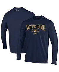 Under Armour Men's Navy Notre Dame Fighting Irish 2026 Sideline Performance Cotton Long Sleeve T-Shirt