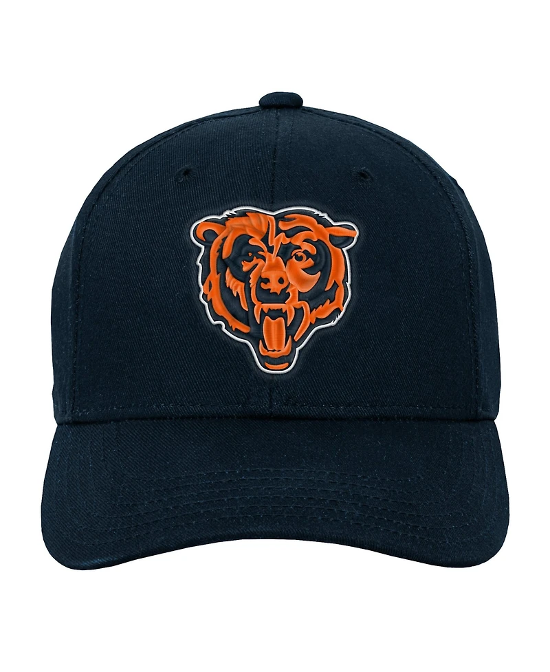 Outerstuff Big Boys' and Girls' Chicago Bears Structured-Fit High-Crown Pre-Curved Hat