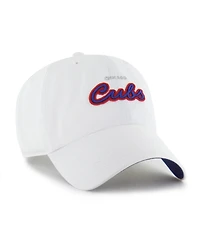 '47 Brand Women's White Chicago Cubs Trendy Script Clean Up Adjustable Hat