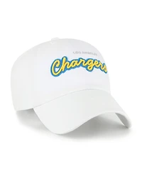 '47 Brand Women's White Los Angeles Chargers Trendy Script Clean Up Adjustable Hat