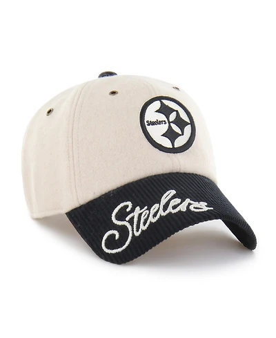 '47 Brand Women's Natural/Black Pittsburgh Steelers Rope Script Clean Up Adjustable Hat