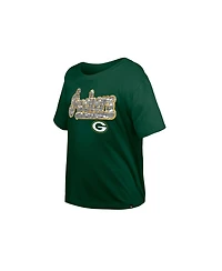 New Era Girls' 4-16 Green Bay Packers Flip Sequin Boxy T-Shirt