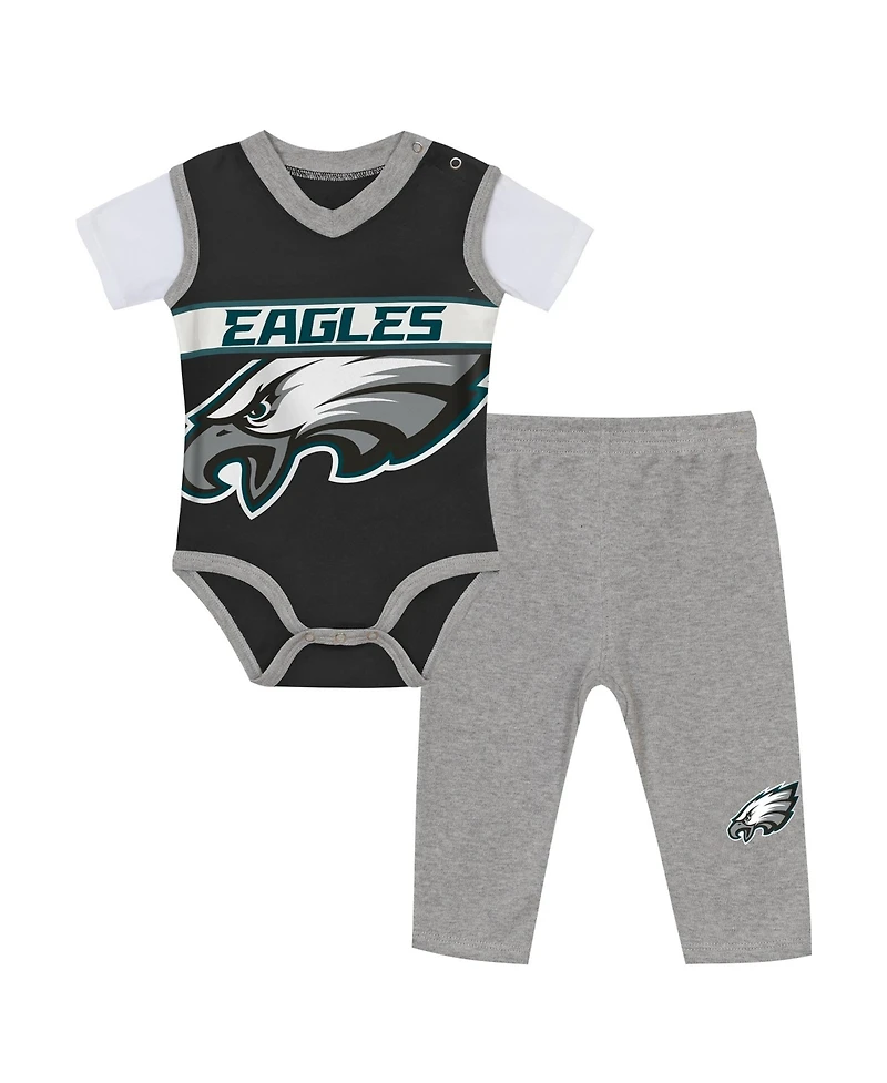Outerstuff Baby Boys and Girls' Philadelphia Eagles Jersey Bodysuit Pants Set