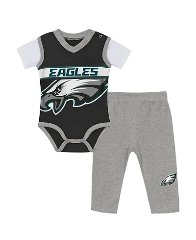 Outerstuff Baby Boys and Girls' Philadelphia Eagles Jersey Bodysuit Pants Set