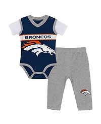 Outerstuff Baby Boys' and Girls' Denver Broncos Cotton Short-Sleeve Bodysuit and Pants Set