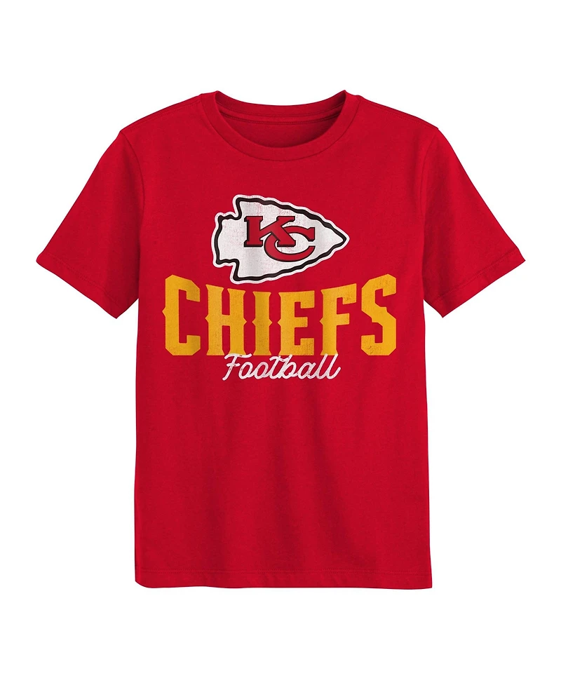 Outerstuff Toddler Boys' 2T-5T Kansas City Chiefs Top Pick Distressed Screen-Print Graphics T-Shirt
