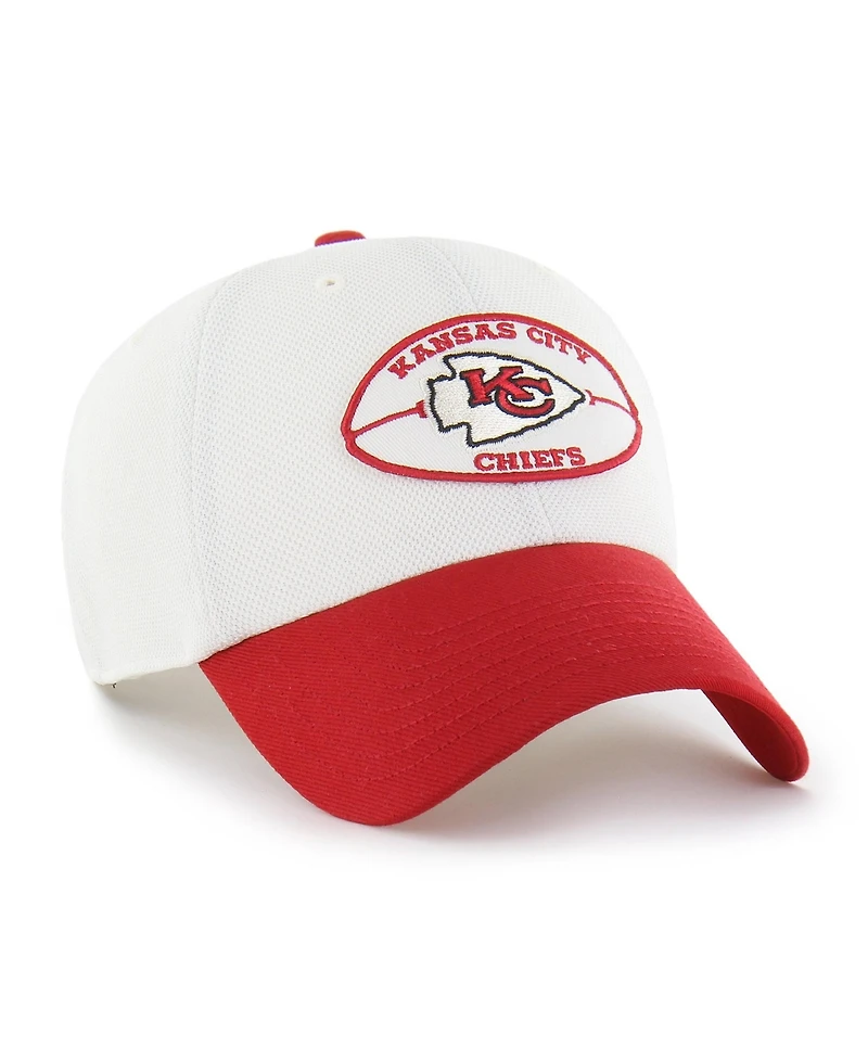 '47 Brand Men's White/Red Kansas City Chiefs Pique Patch Clean Up Adjustable Hat