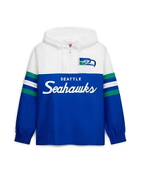 Mitchell & Ness Men's Royal Seattle Seahawks Head Coach Anorak Quarter-Zip Windbreaker Jacket