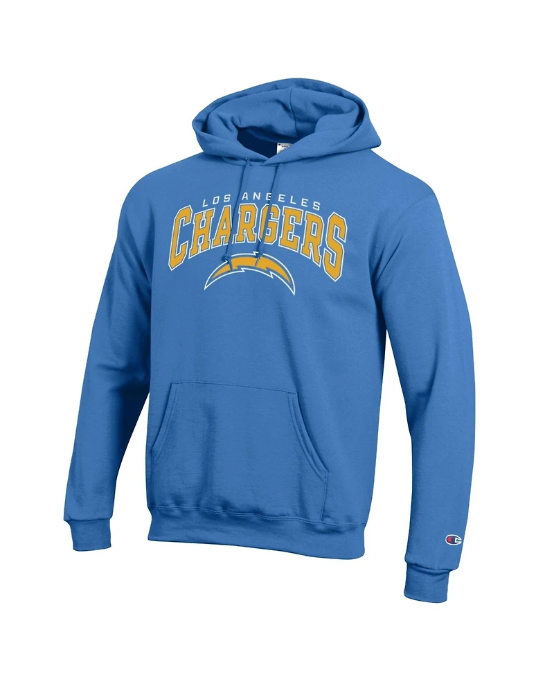 Champion Men's Los Angeles Chargers Powerblend Arch Over Logo Fleece-Lining Classic-Fit Hoodie