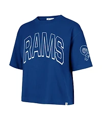 '47 Brand Women's Los Angeles Rams Call Out Reed City Screen-Print Relaxed-Fit Short-Sleeve T-Shirt
