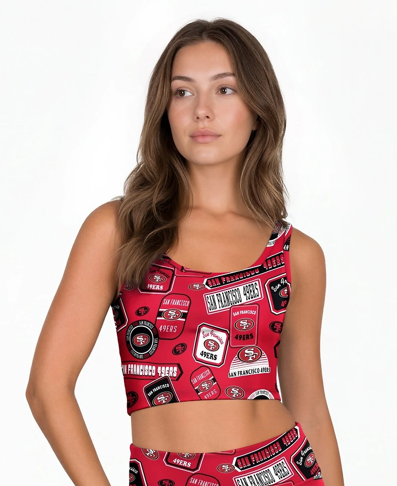 Concepts Sport Women's San Francisco 49ers Wireless Scoop Neck Grady Allover Print Bralette