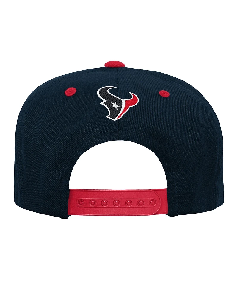 Outerstuff Big Boys and Girls Houston Texans Snapback Low-Crown Flat-Bill Cap