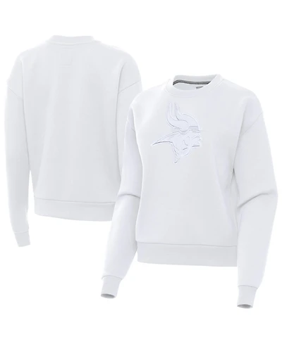 Antigua Women's Minnesota Vikings Victory Dropped-Shoulder Pullover Sweatshirt