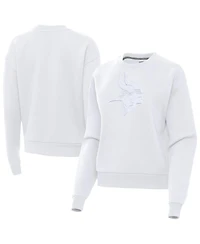 Antigua Women's Minnesota Vikings Victory Dropped-Shoulder Pullover Sweatshirt