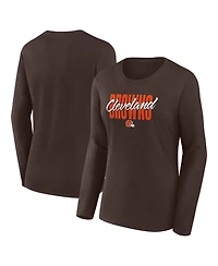 Logo Athletic Women's Cleveland Browns Grip Long-Sleeve Graphic T-Shirt