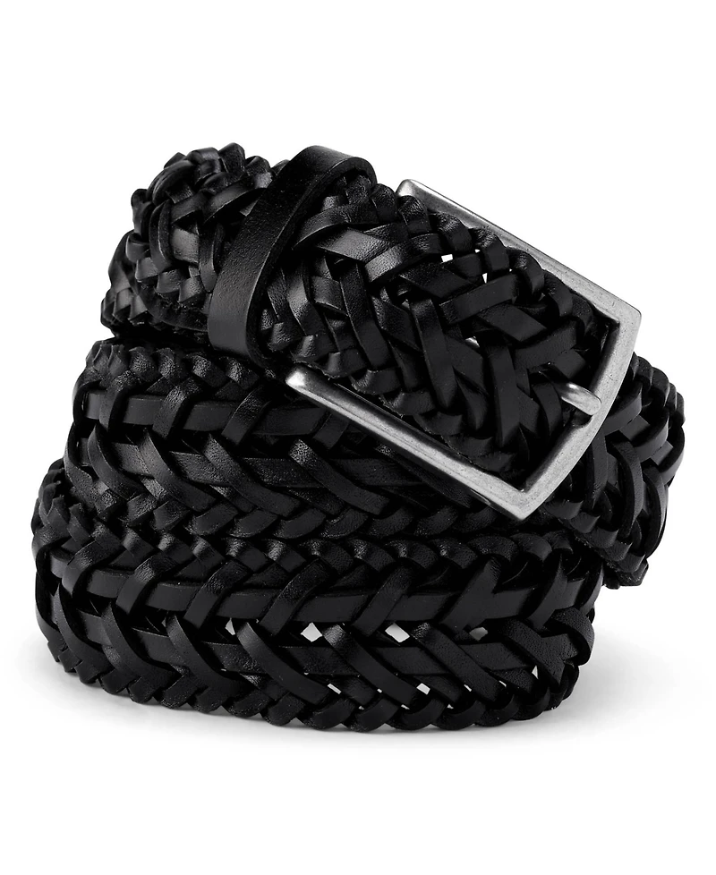Lands' End Full-Grain Leather Braided Belt