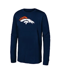 Outerstuff Boys' and Girls' Denver Broncos Primary Logo Long-Sleeve Screen-Print T-Shirt