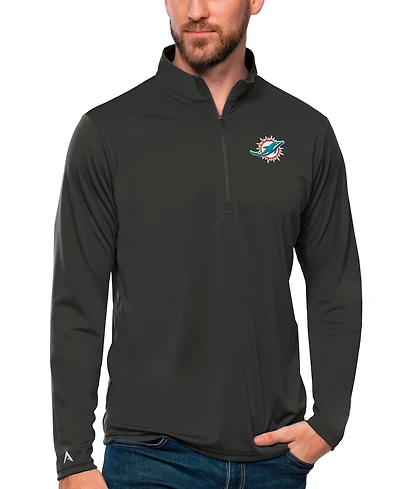 Antigua Men's White Miami Dolphins Tribute Quarter-Zip Lightweight Pullover Jacket