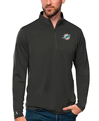Antigua Men's White Miami Dolphins Tribute Quarter-Zip Lightweight Pullover Jacket