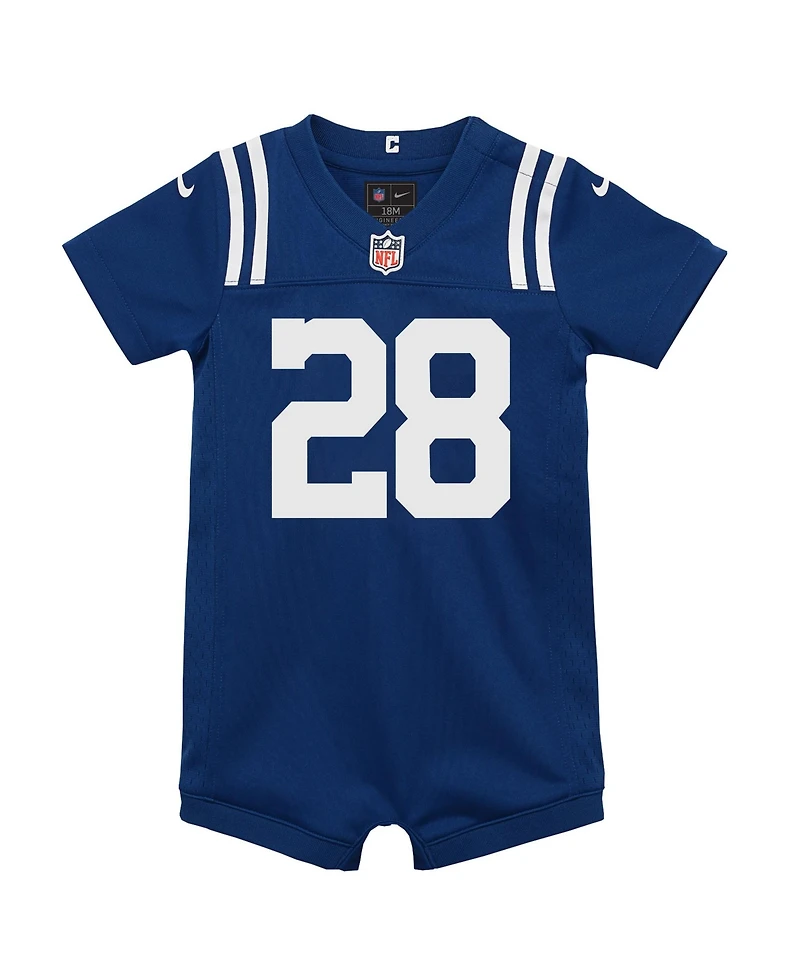 Nike Baby Boys and Girls Indianapolis Colts Jonathan Taylor Short-Sleeve Screen-Print Romper