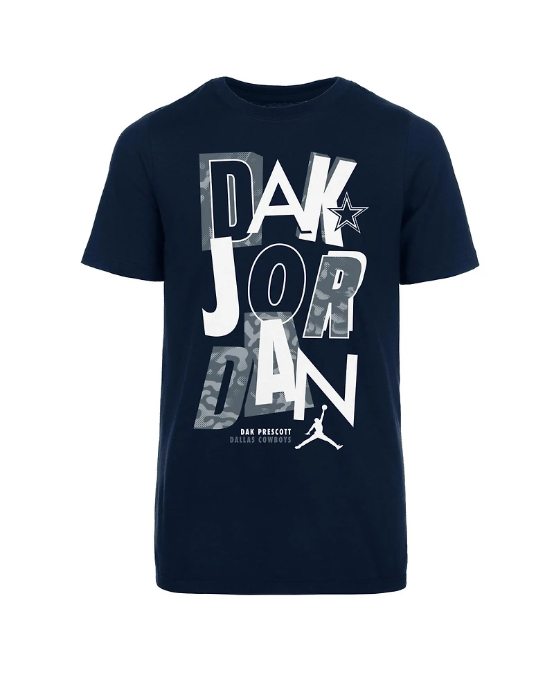Jordan Boys' and Girls' 4-16 Dak Prescott Fresh Player Name Screen-Print Graphic T-Shirt