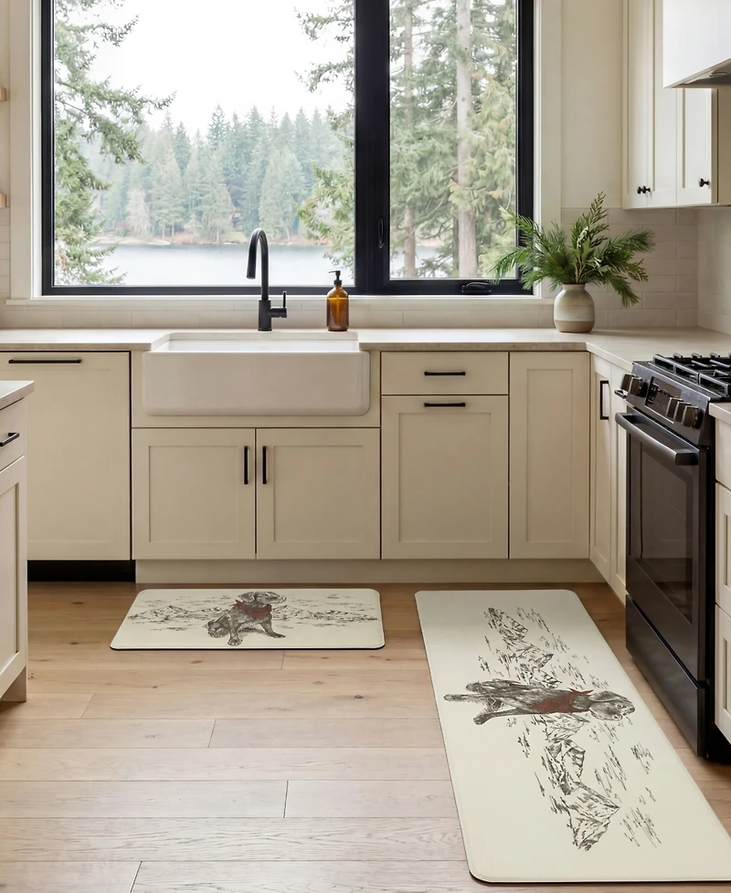 Eddie Bauer Man's Best Friend Non-Slip 2-Piece Kitchen Mat Set