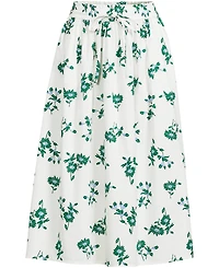 Lands' End Women's Poplin Pull On Midi Skirt