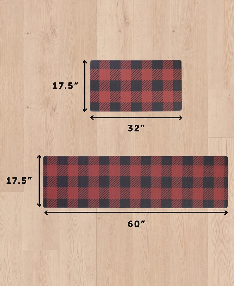 Eddie Bauer Buffalo Check Non-Slip 2-Piece Kitchen Mat Set