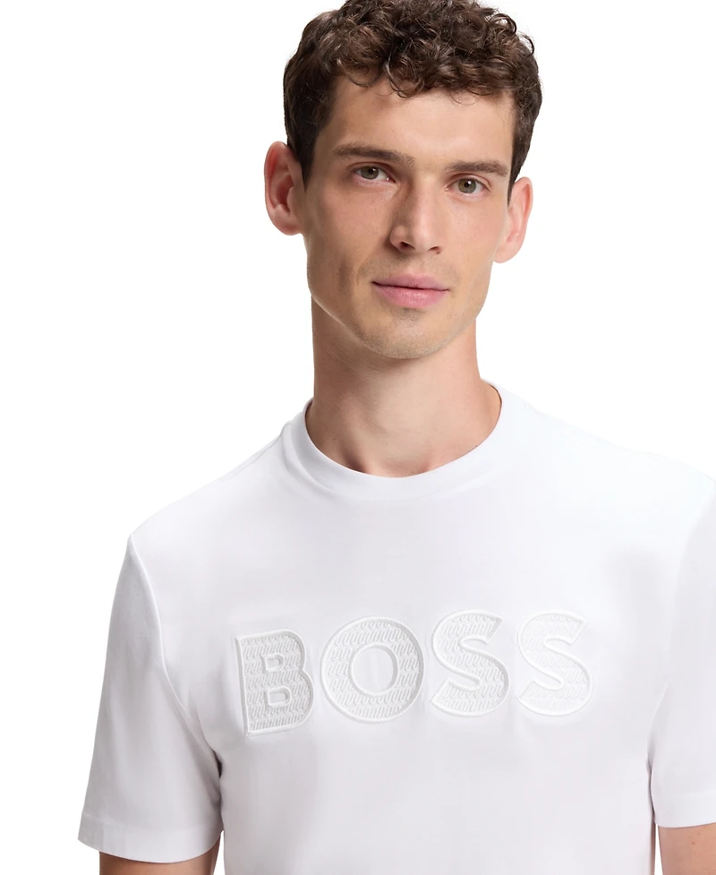 Boss by Hugo Boss Men's Cotton-Jersey Regular-Fit Logo T-Shirt