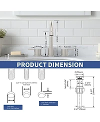 Phying 8 Inch Widespread Bathroom Sink Faucet Brushed Nickel 2 Handle 3 Hole Vanity Faucet with 360 Degree Swivel Spout and Pop Up Drain Assembly