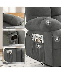 Boyel Living Massage Swivel Recliner Lift Chair with Vibration Massage and Heating for Elderly