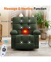 Boyel Living Massage Swivel Recliner Lift Chair with Vibration and Heating for Elderly