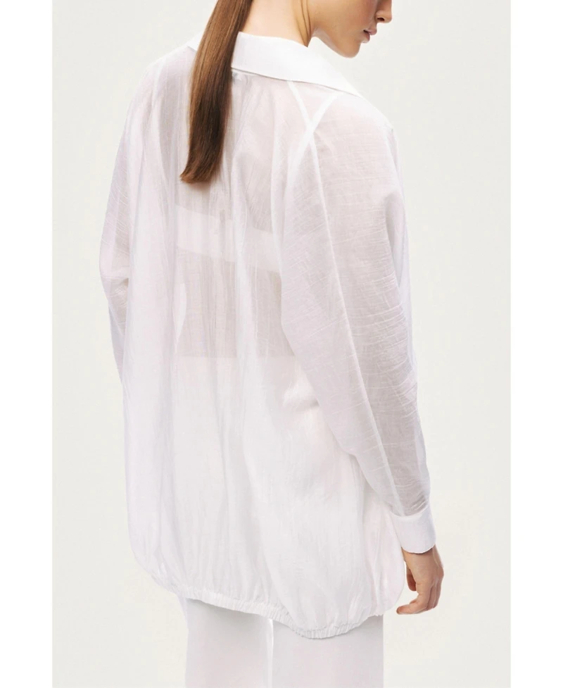 Nocturne Women's Tie-Detail Long-Sleeve Collared Shirt