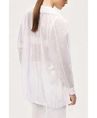 Nocturne Women's Tie-Detail Long-Sleeve Collared Shirt