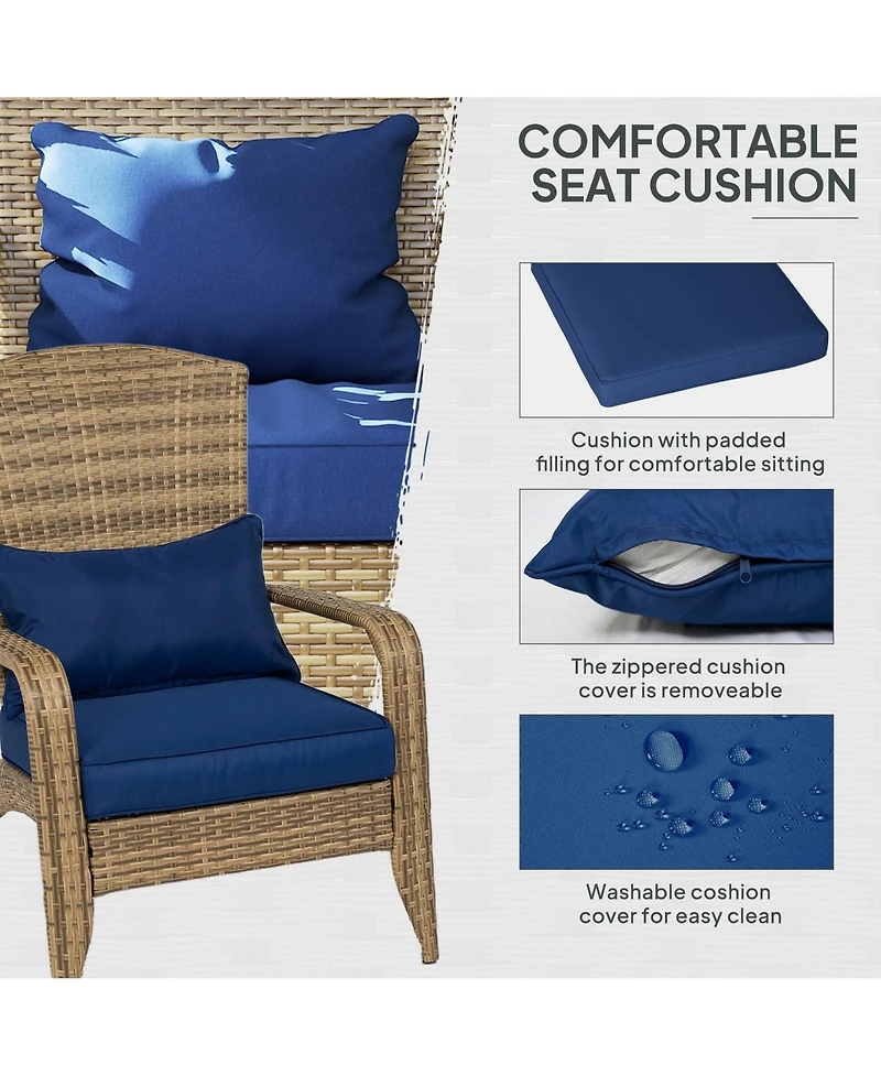 Slickblue Rattan Patio Fire Pit Chairs for Garden Porch and Backyard