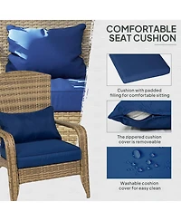 Slickblue Rattan Patio Fire Pit Chairs for Garden Porch and Backyard