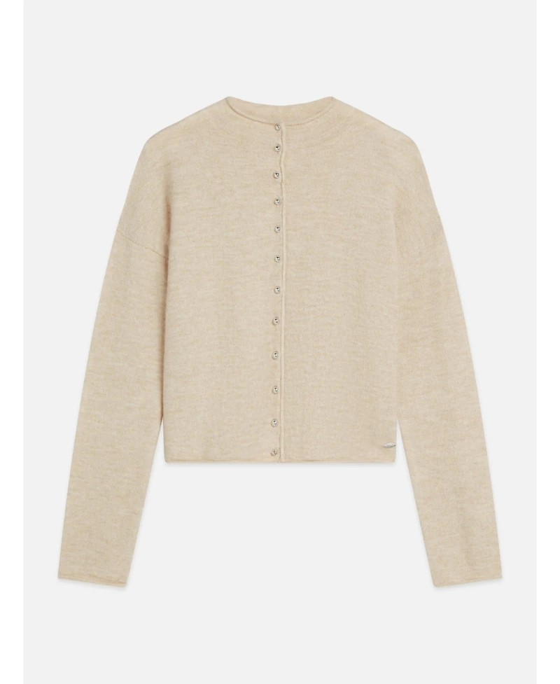 Scotch & Soda Women's Fuzzy Funnel-Neck Cardigan
