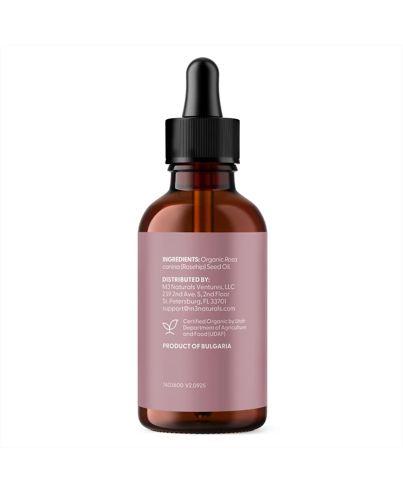 M3 Cold Pressed Rosehip Oil for Face, Skin, Hair and Nails, 1 Fluid Ounce