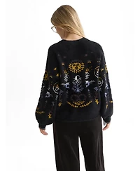 Scotch & Soda Women's Jacquard Oversized Crewneck Pullover Sweater