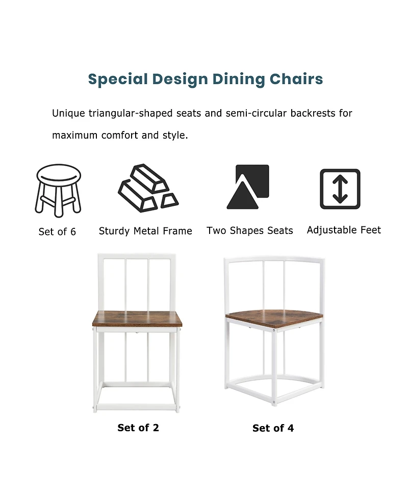 Flynama 7-Piece Dining Set, Faux Marble Table and 6 Chairs